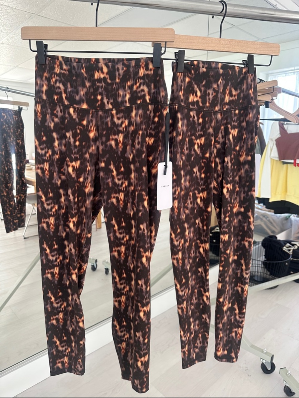 Varley Brown & Black Tortoise-Print High-Waist Leggings